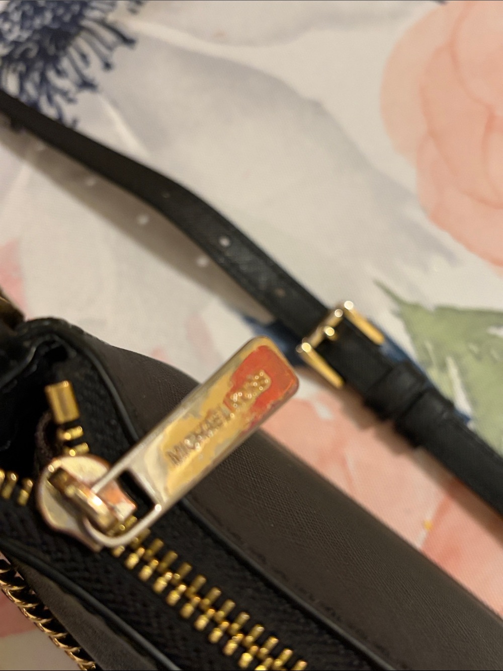 Michael Kors Black Leather Crossbody with Gold Chain Accent - Picture 8 of 14